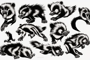 angry honey badger tattoo idea