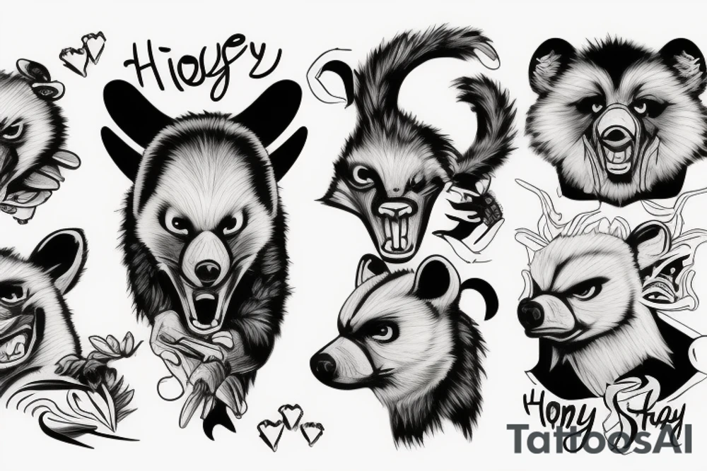 angry honey badger tattoo idea
