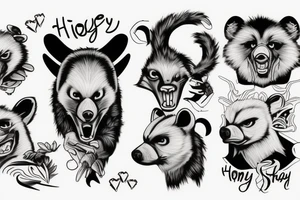 angry honey badger tattoo idea