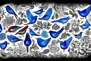 Blue bird of happiness tattoo idea