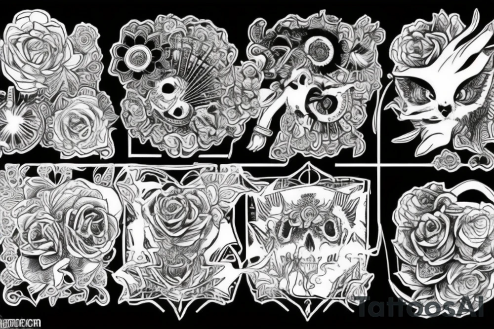 Черное дерево на фоне с полумесяцем tattoo idea