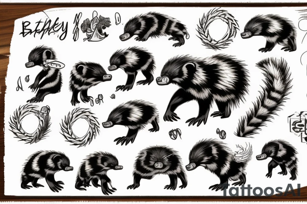 angry honey badger tattoo idea