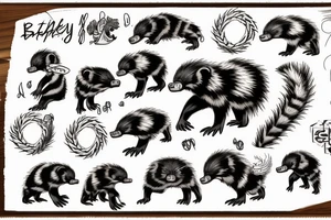 angry honey badger tattoo idea