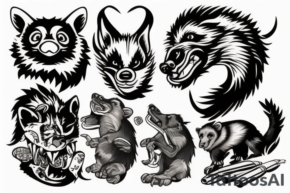angry honey badger tattoo idea