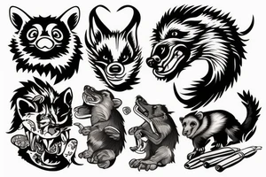 angry honey badger tattoo idea