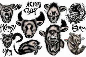 angry honey badger tattoo idea