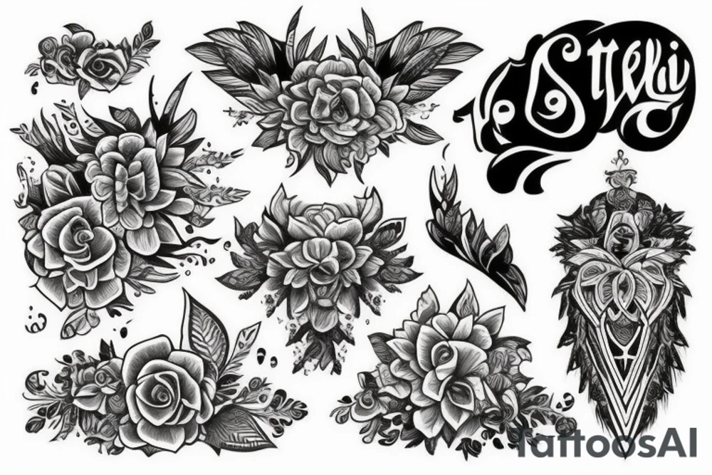 фемида с цветами tattoo idea
