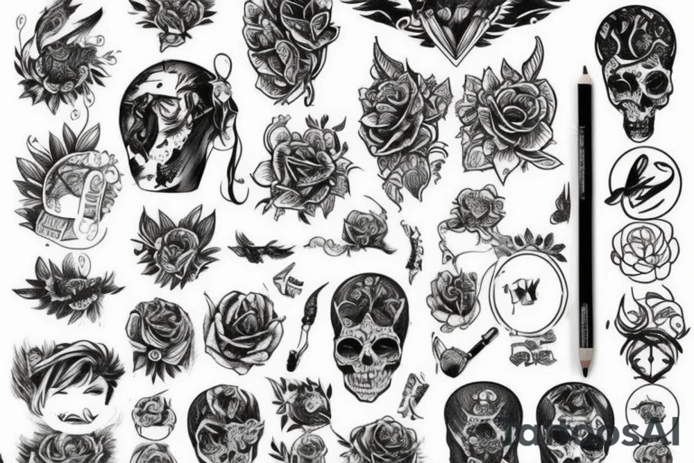 фемида с цветами tattoo idea