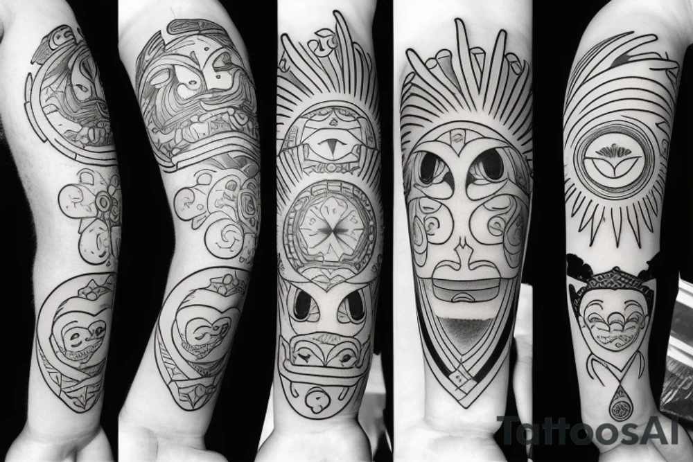 Sun and moon tattoo idea