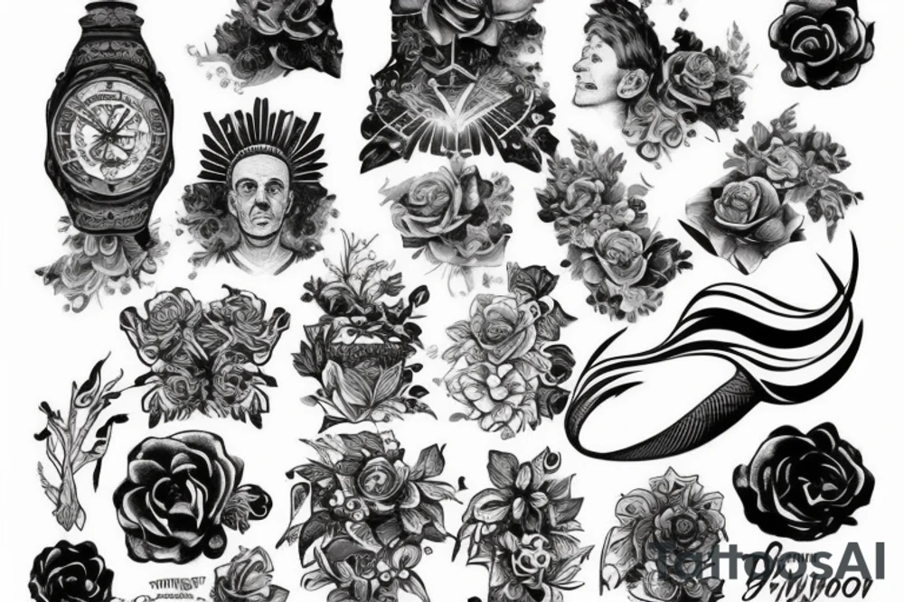 Черное дерево на фоне с полумесяцем tattoo idea