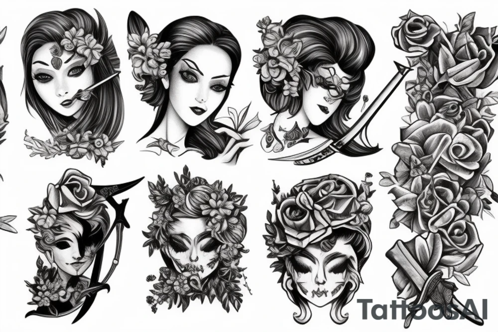 girl,sword tattoo idea