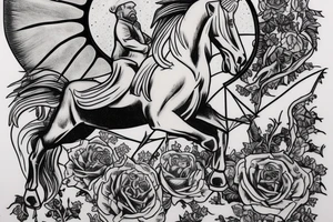 Vladimir Lenin riding a unicorn towards the White House tattoo idea