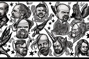 Vladimir Lenin riding a unicorn tattoo idea