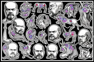 Vladimir Lenin riding a unicorn tattoo idea