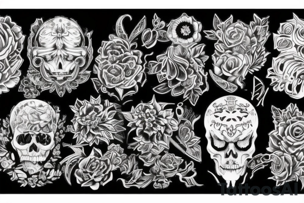 Черное дерево на фоне с полумесяцем tattoo idea