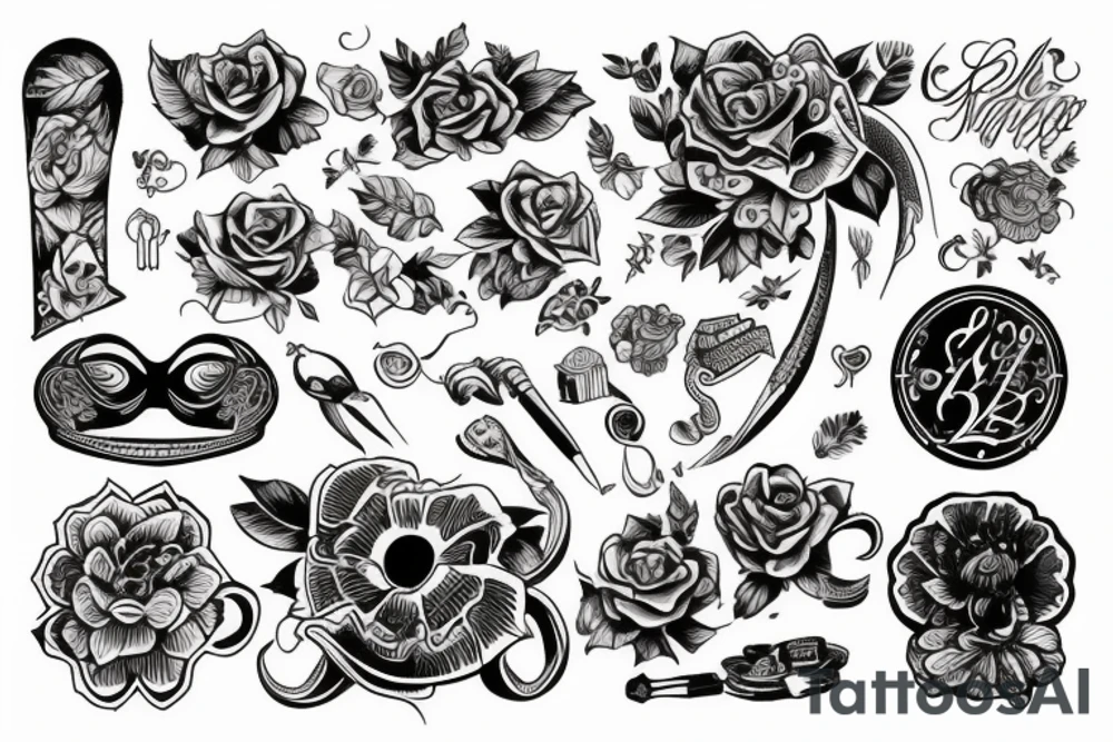 Роза с девушкой tattoo idea