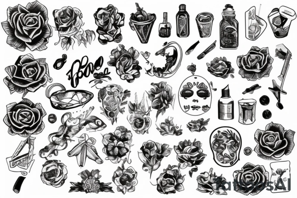 Роза с девушкой tattoo idea