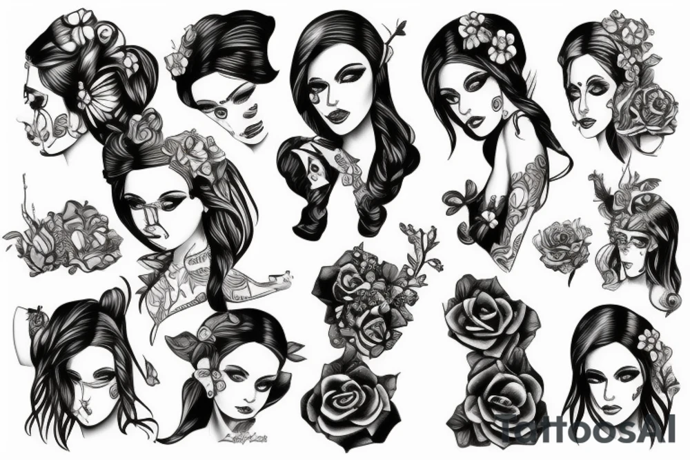 sculpture of a girl tattoo idea