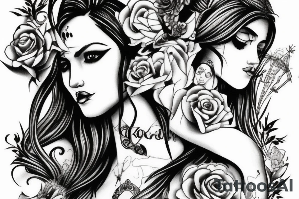 sculpture of a girl tattoo idea
