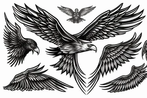 Cyborg eagle wings tattoo idea