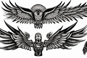 Cyborg eagle wings tattoo idea