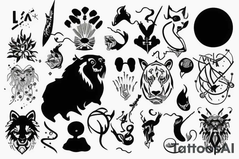leo minimalism tattoo idea