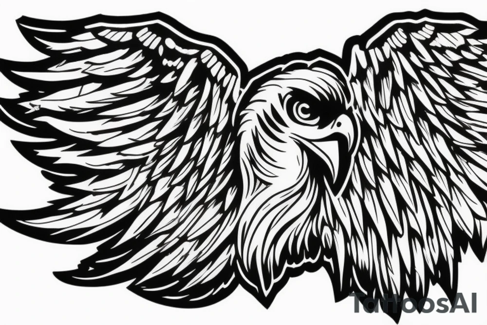 Cyborg eagle wings tattoo idea