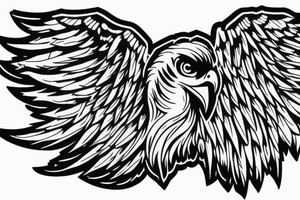 Cyborg eagle wings tattoo idea