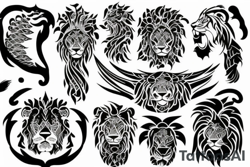 lion zodiac tattoo idea