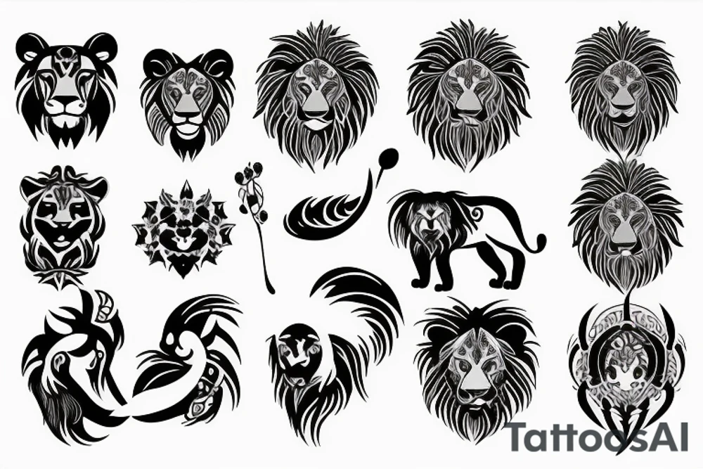lion zodiac tattoo idea