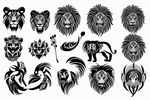 lion zodiac tattoo idea