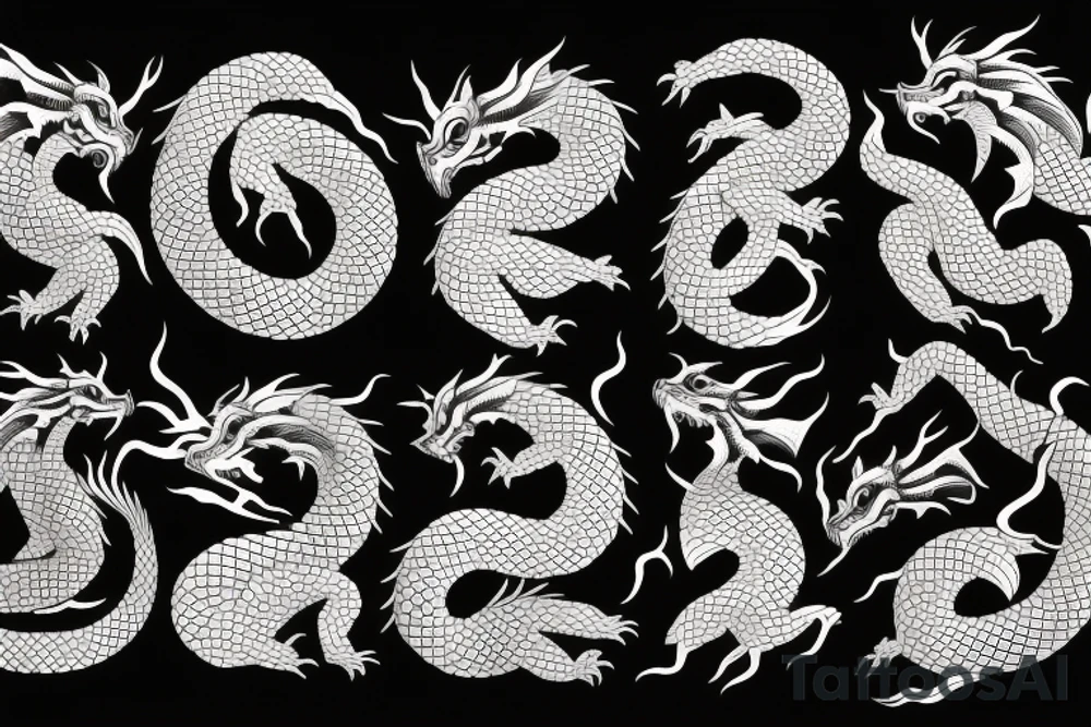 sunset dragon mountain Japanese tattoo idea