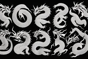 sunset dragon mountain Japanese tattoo idea