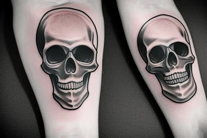 ghotic skull on skateboard tattoo idea