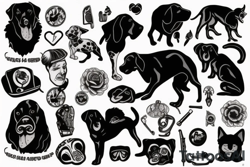 Black dog tattoo idea
