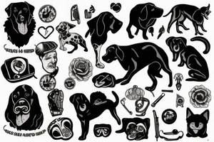 Black dog tattoo idea