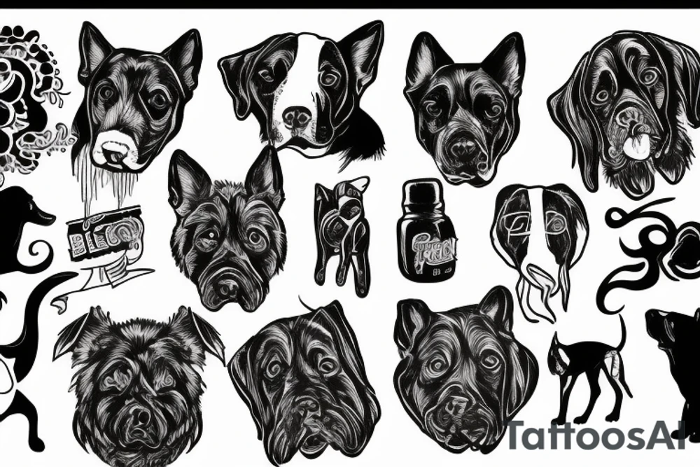 Black dog tattoo idea