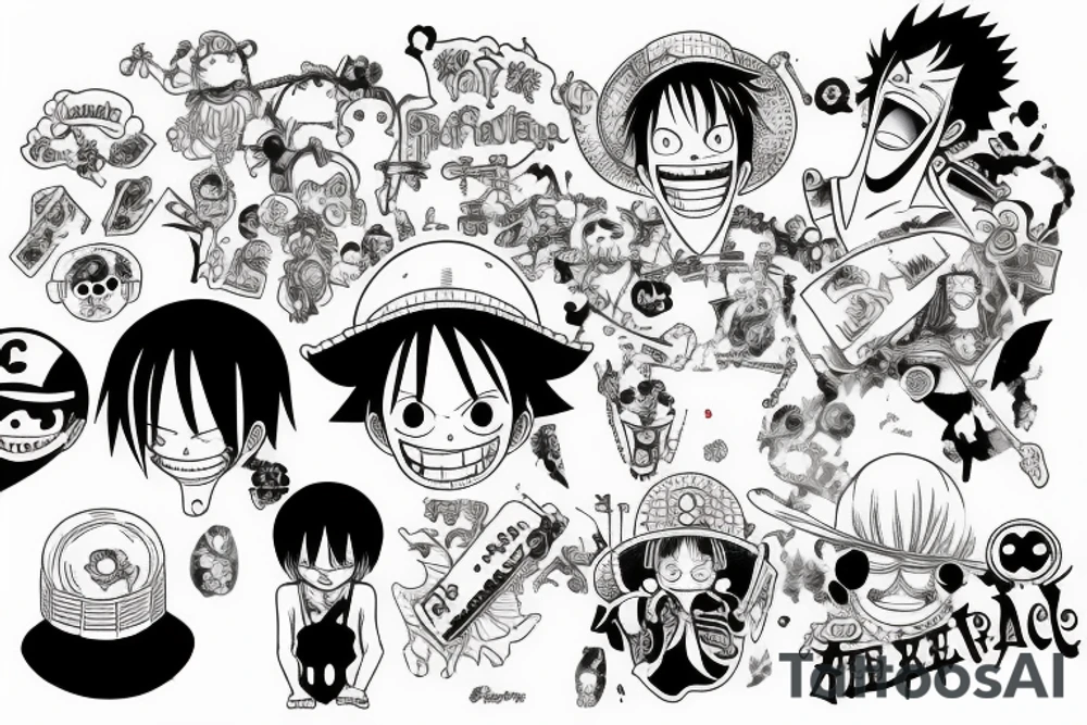 One piece anime tattoo idea