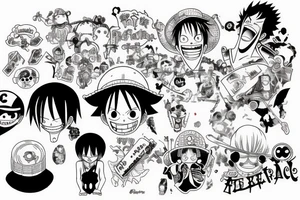 One piece anime tattoo idea