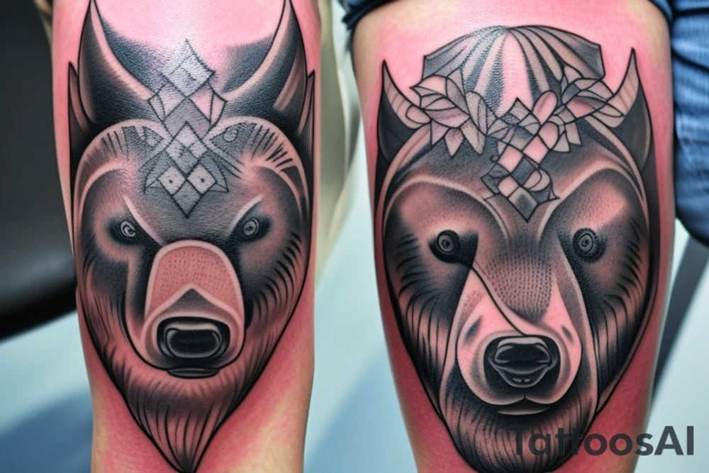 tatto must include trading candeles, crypto, bull, bear, exchange tattoo idea