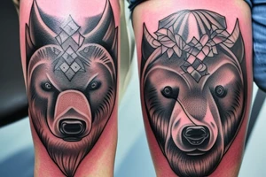 tatto must include trading candeles, crypto, bull, bear, exchange tattoo idea