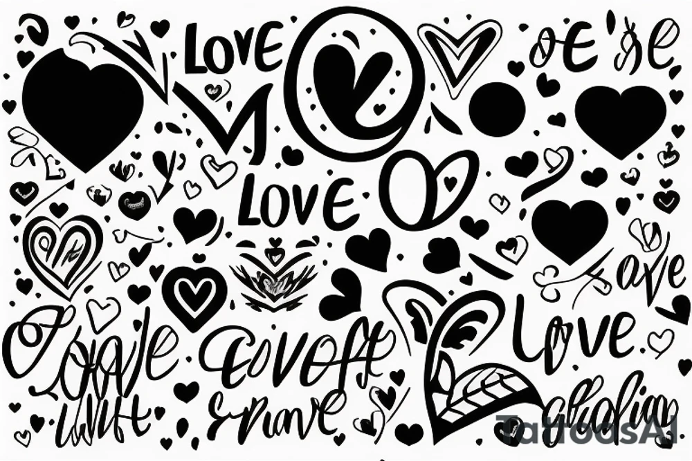 Two words “love” and “Gratitude” on Cirillic font tattoo idea