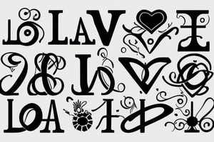 Two words “love” and “Gratitude” on Cirillic font tattoo idea