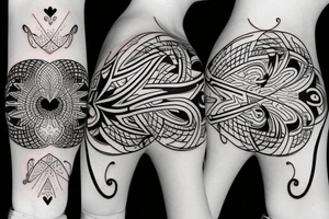 Two words “love” and “Gratitude” on Cirillic font tattoo idea