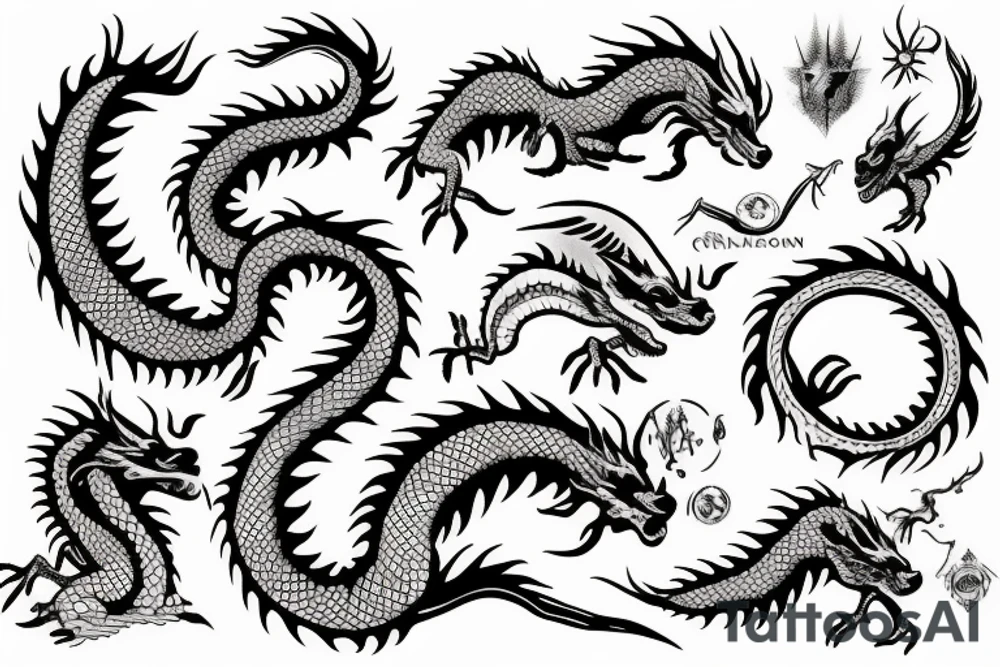dragon whis cherry tattoo idea