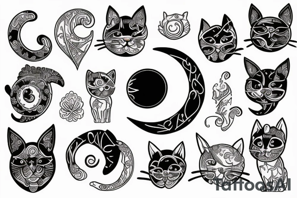 cat + capricorn tattoo idea