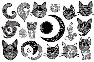 cat + capricorn tattoo idea