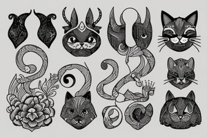 cat + capricorn tattoo idea
