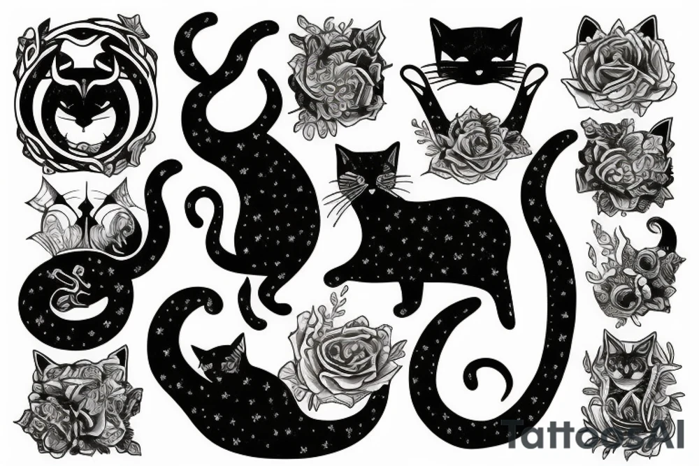 cat + capricorn tattoo idea