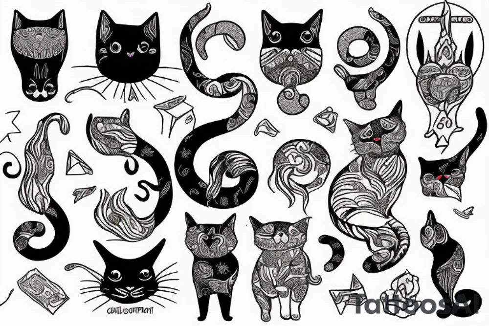 cat + capricorn tattoo idea